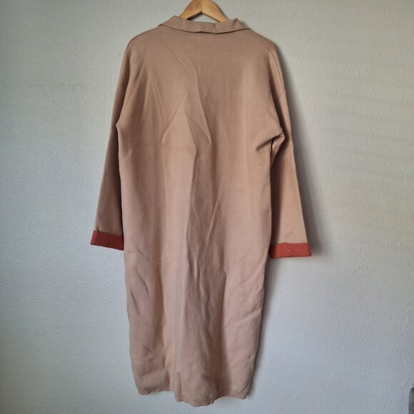Women ZARA Oversized Dress Taupe Brown 49% Viscosa - Picture 2 of 9